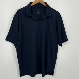 Adidas Polo Shirt Men's Size XL Blue Moisture Wicking Logo Golf Short Sleeve